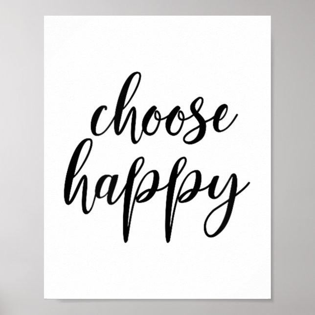 Poster Choose Happy - For Women &amp; Men, Motivational Q (Frente)