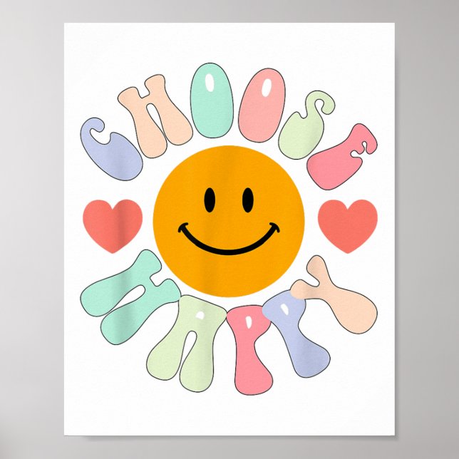 Poster Choose Happy Motivational Insrational Sitive  (Frente)