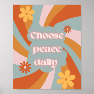 Poster Choose Peace Daily – Minimalist Motivational desig