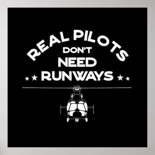 Poster Chopper EC155 Pilots Humor White