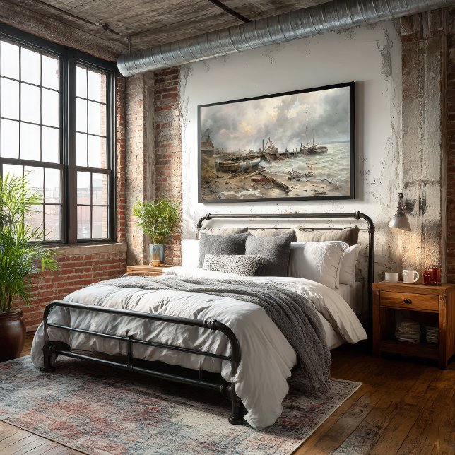 Poster Choppy Sea & Rickety Jetty Art (Criador carregado)