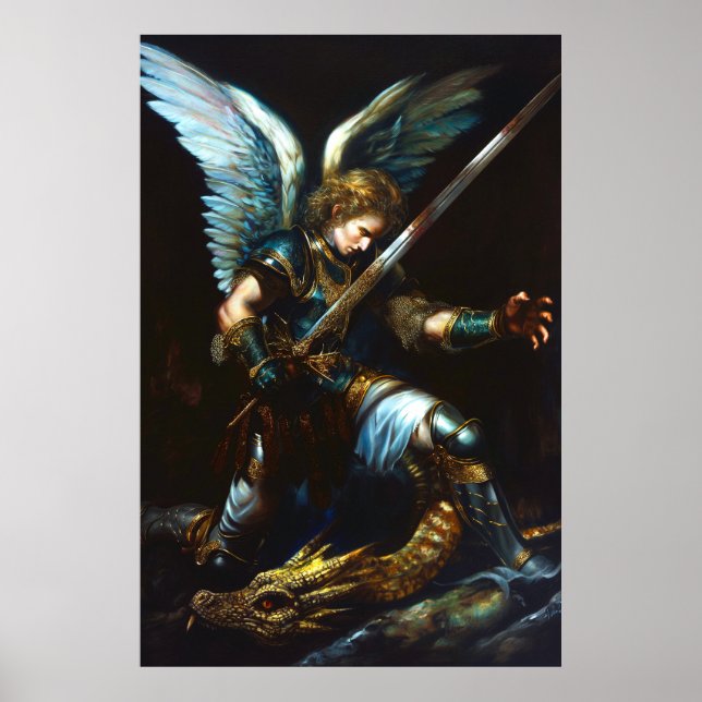 Poster Choque de Fogo e Penas | Epic Angel vs Dragon (Frente)
