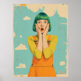 Poster Choque Retroativo de Pop de Cor