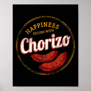Poster Chouriço Retro Salsicha Churrasco Vintage Gourmet