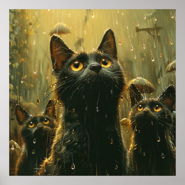 Poster Chovendo gatos e cachorros? (Frente)