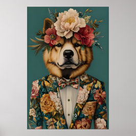 Poster Chow Chow In Suit Poster, Chow Chow Portrait, Chow