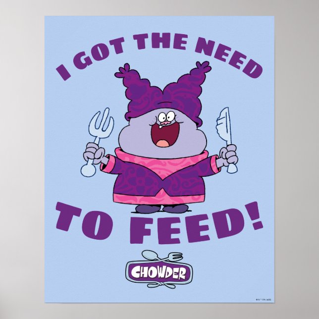 Poster Chowder com garfo e faca (Frente)