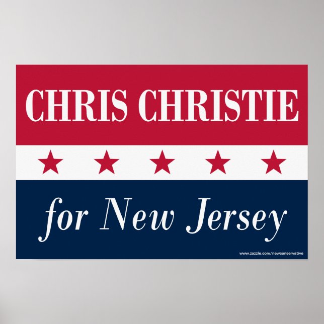 Pôster Chris Christie para Nova Jersey (Frente)