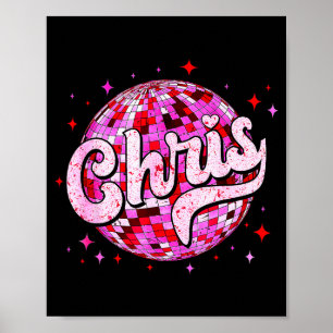 Poster Chris Groovy Primeiro Nome D Eu Amo Chris Camiseta