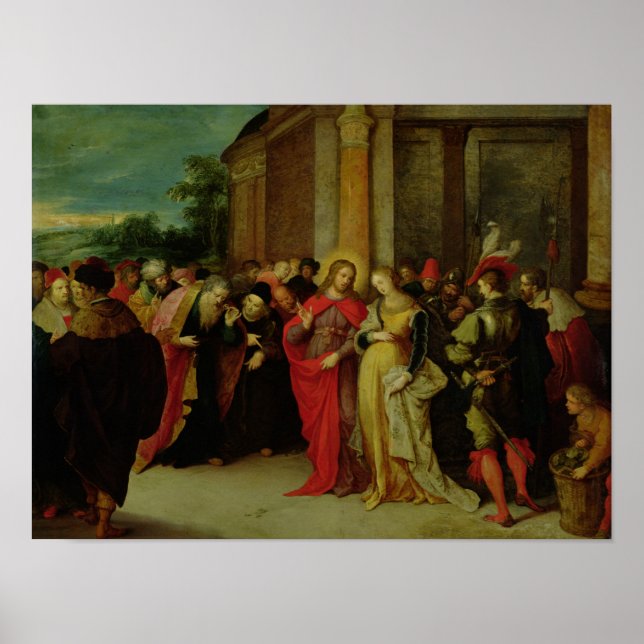 Poster Christ and the Woman Taken in Adultery (Frente)
