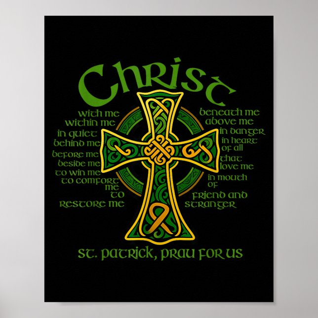Poster Christ With Me Celtic Cross St. Patrick Breastplat (Frente)