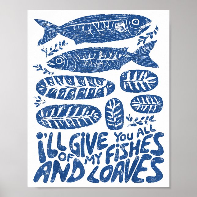 Poster Christian 2 Fishes 5 Breads 5000 Against  (Frente)