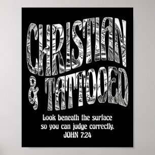 Poster Christian & Tatuado John 7_24 Cita Faith Bel