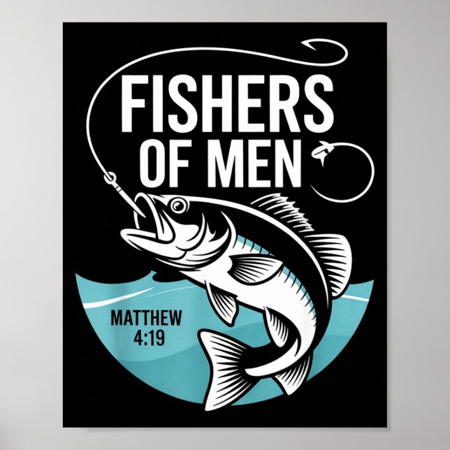 Poster Christian Angler Fishers Of Men Matthew 4 19 Verse (Frente)
