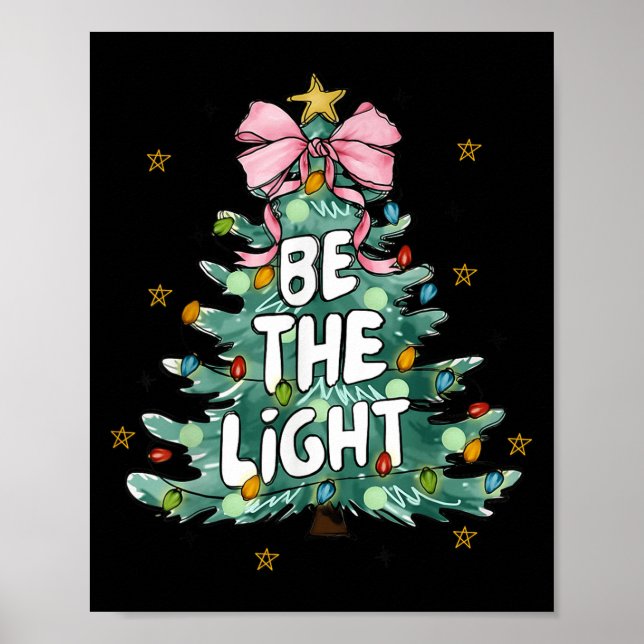 Poster Christian Be The Light Christmas Tree Bíblia Versu (Frente)