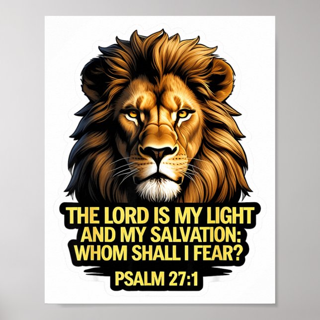 Poster Christian Bible Verse The Lord Is My Light And My  (Frente)