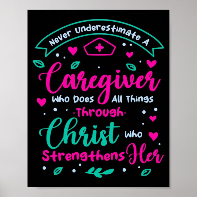 Poster Christian Caregiver Female Caregiver Appreciation  (Frente)