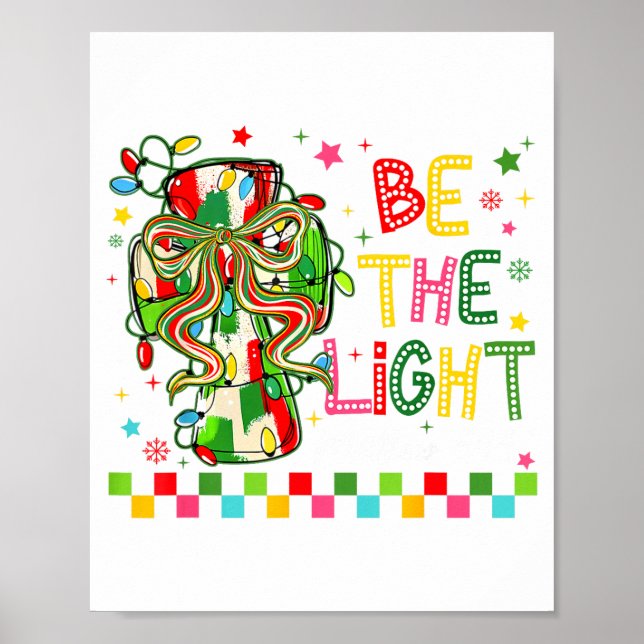 Poster Christian Christmas Be The Light Coquette Bow Cros (Frente)