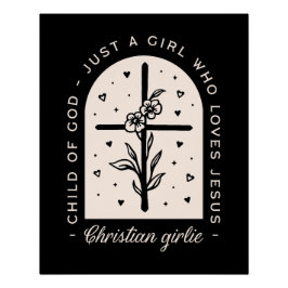 Pôster Christian cita apenas uma garota que ama Jesus neg