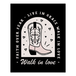 Pôster Christian Country Girl, fé religiosa, cita a cowgi