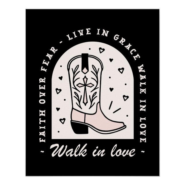 Pôster Christian Country Girl, fé religiosa, cita a cowgi (Frente)