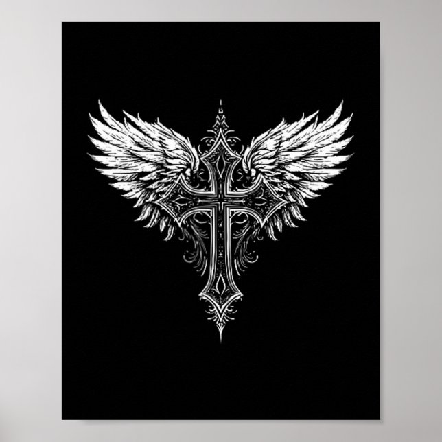 Poster Christian Cross Angel Religious  (Frente)