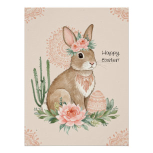 Pôster Christian Easter Bunny Imintable Wall Art