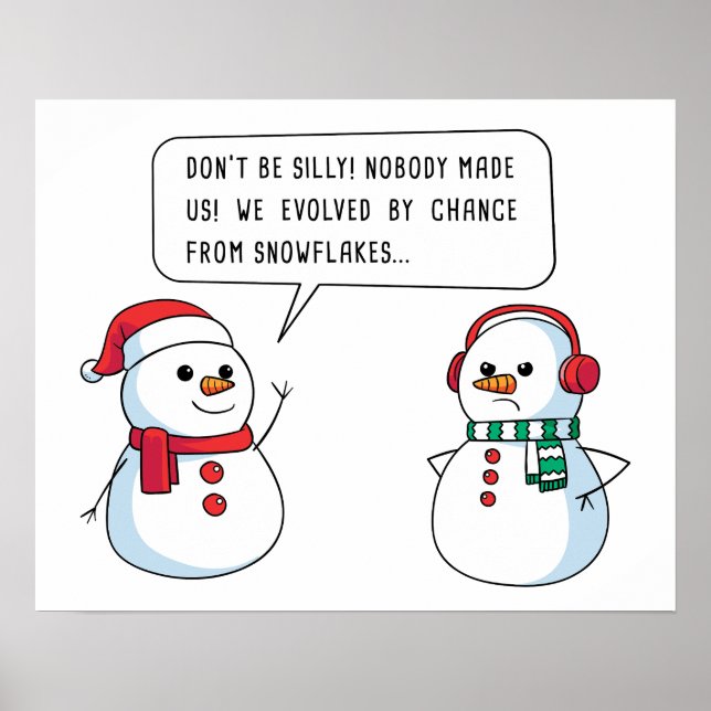 Poster Christian Faith Apologetics Snowman - Natal (Frente)
