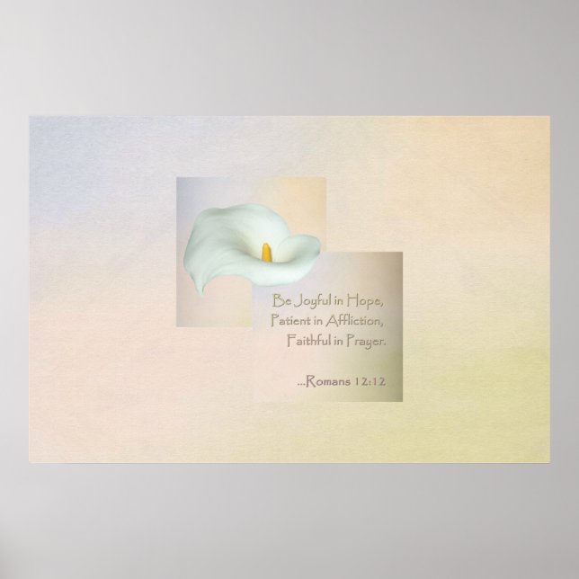 Poster Christian Faith Art ~ Romans 12:12 (Frente)