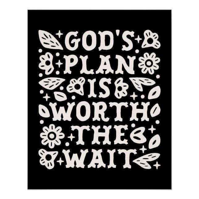Pôster Christian girl mental health quotes trust god plan (Frente)