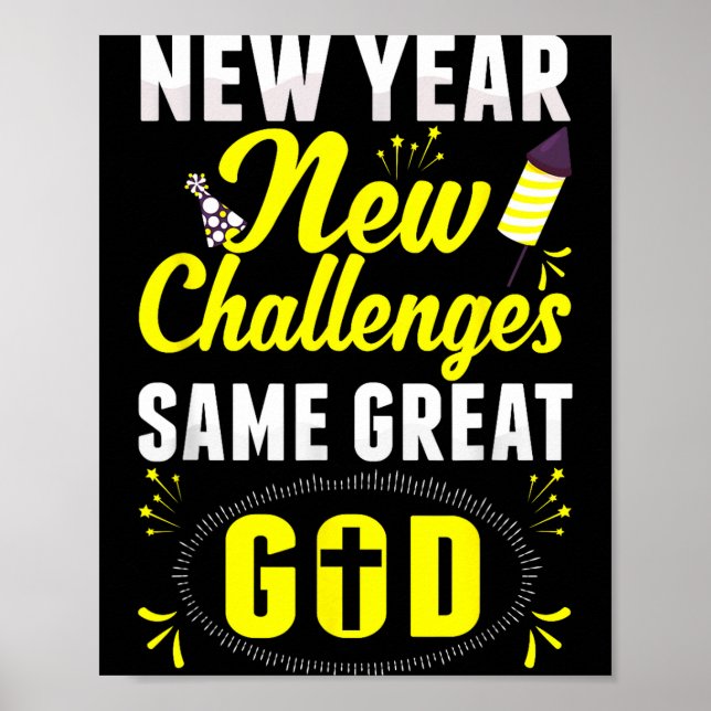 Poster Christian Happy New Year New Challenges Same Great (Frente)
