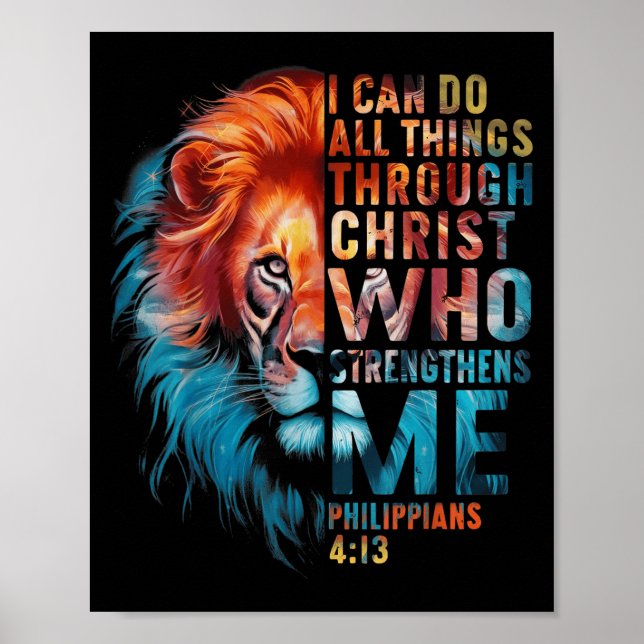 Poster Christian I Can Do All Thing Through Christ Lion F (Frente)