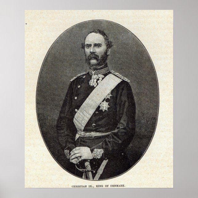 Poster Christian IX, Rei da Dinamarca (Frente)