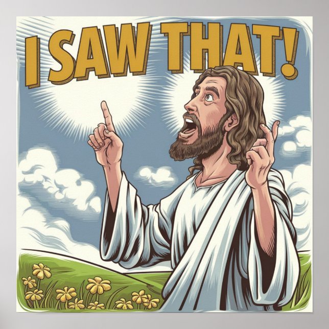 Poster Christian Jesus está te vigiando, Jesus, eu vi que (Frente)