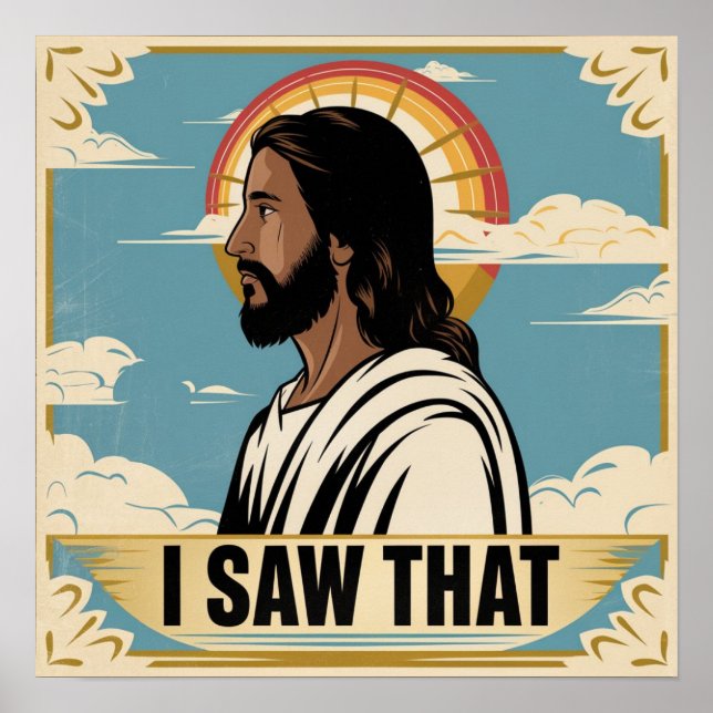 Poster Christian Jesus está te vigiando, Jesus, eu vi que (Frente)