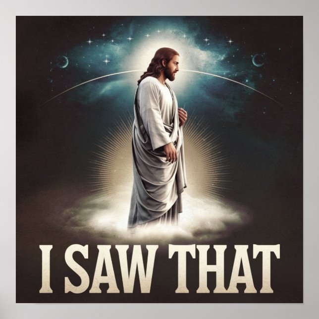 Poster Christian Jesus está te vigiando, Jesus, eu vi que (Frente)