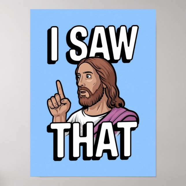 Poster Christian Jesus está te vigiando, Jesus, eu vi que (Frente)