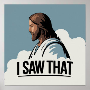 Poster Christian Jesus está te vigiando, Jesus, eu vi que