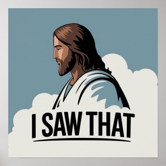 Poster Christian Jesus está te vigiando, Jesus, eu vi que (Frente)