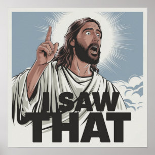 Poster Christian Jesus está te vigiando, Jesus, eu vi que