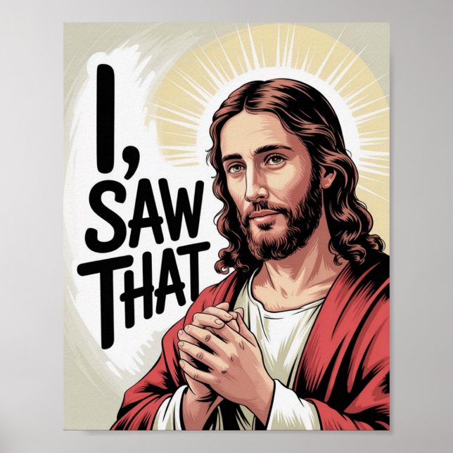 Poster Christian Jesus Meme | Jesus Humoroso Que Vi (Frente)