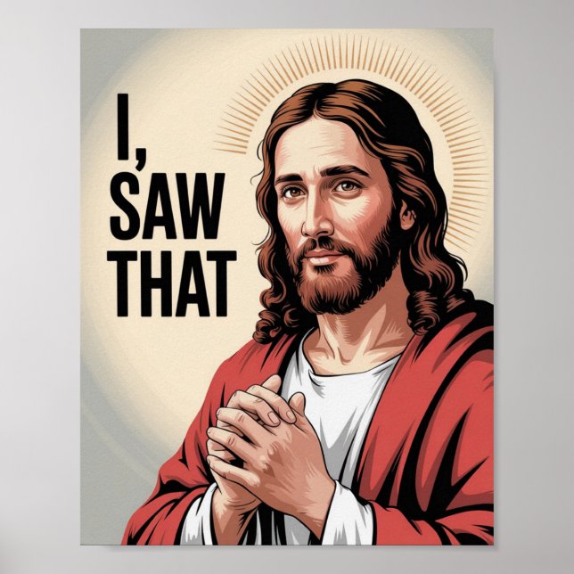 Poster Christian Jesus Meme | Jesus Humoroso Que Vi (Frente)