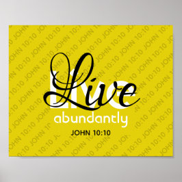 Poster Christian JOHN 10:10 VIVE ABUNDANTEMENTE amarelo