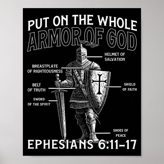 Poster Christian Knights Templar Medieval Knight Armor Of (Frente)