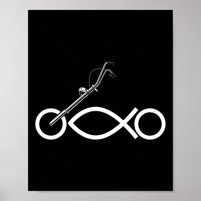 Poster Christian Motorcycle Biker Ichthus Faith (Frente)