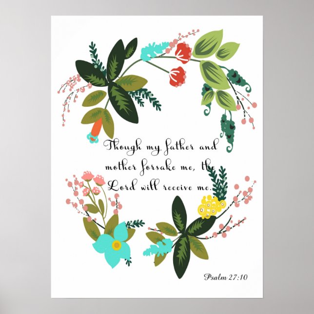 Poster Christian Quote Art - Salm 27:10 (Frente)