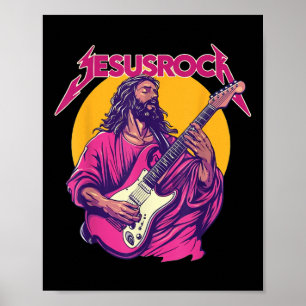 Poster Christian Retro Funny Cote Jesus Rock Música Básic