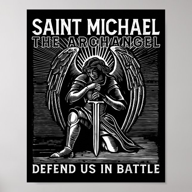Poster Christian Saint Michael Catholic Saint Defend Us I (Frente)