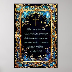 Poster Christian Santa Bíblia Verse John 1:12