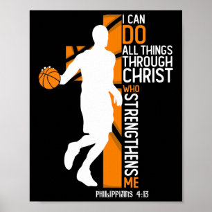 Poster Christian Sketll Cross Eu Posso Fazer Tudo Através